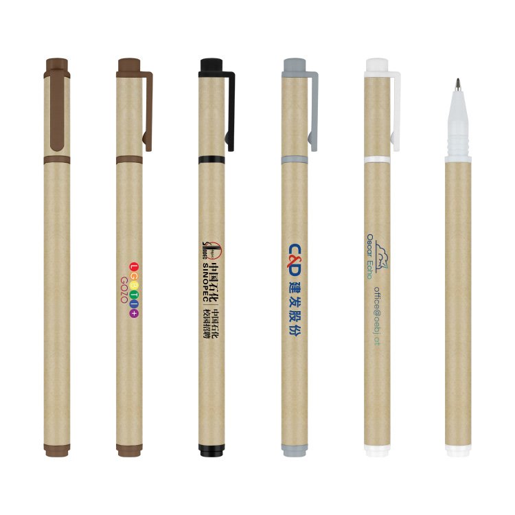 Eco-Friendly Black Ballpoint Pen recycled paper pen with custom logo kraft paper pen