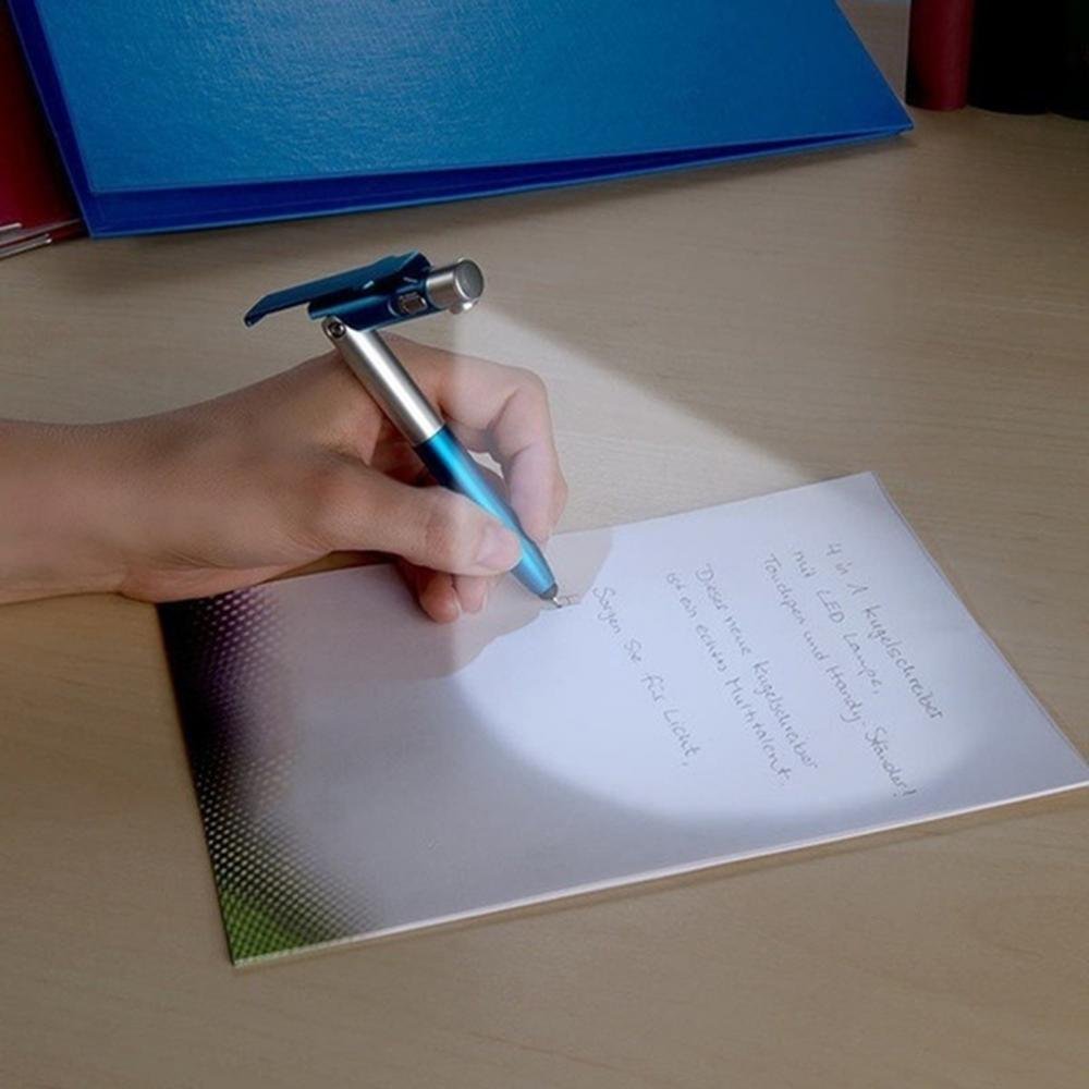 4 in 1 All in one Ballpoint Pen Foldable LED Light Mobile Phone Rack Touch Ballpoint Pen