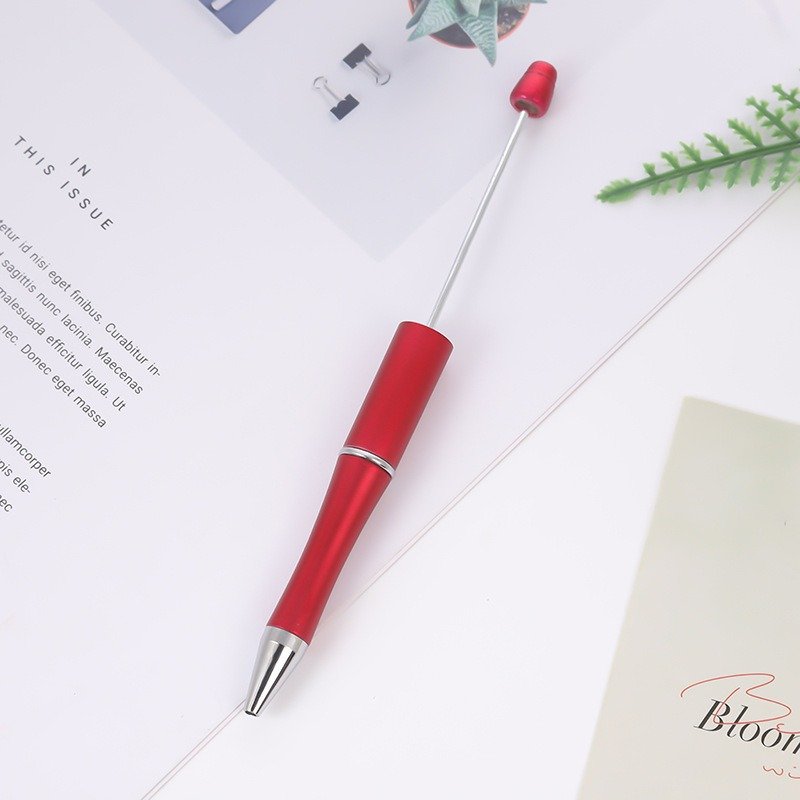 New Design DIY Plastic Ballpoint Pen Gift For Kids UV Color Personalized Ball Beaded Pens Signature Pen 1010