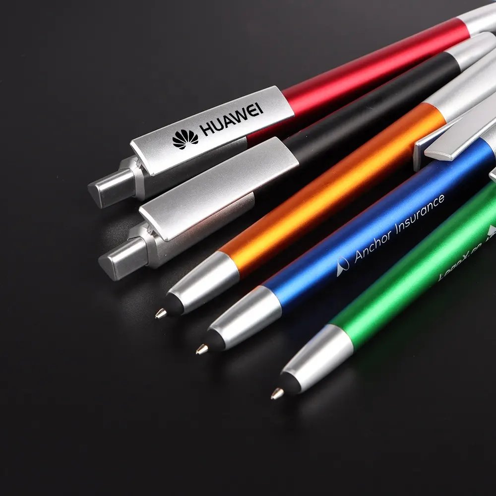 High Quality Promotional 3 in 1 Stylus Ballpoint Pen Custom Laser Logo LED Light Stylus Ballpoint Pen for Gift