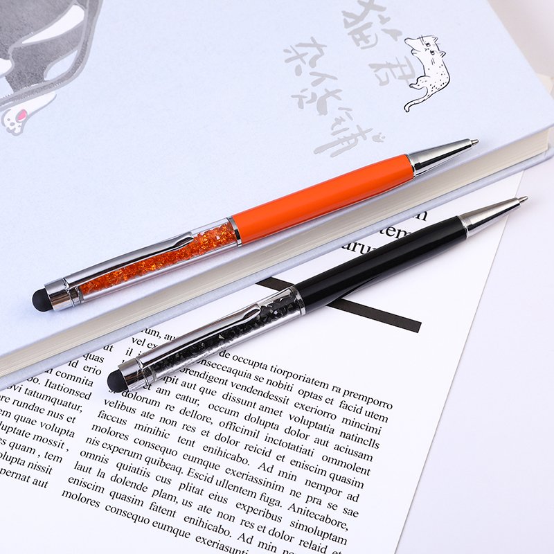 Promotional Cheap Custom Logo Multi Color Crystal Metal Ballpoint Pen Touch Pen Wedding Gift Stylus Pen With Crystal