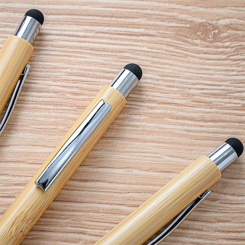 Wholesale Wood Bamboo Pen Promotional Gifts Customized Logo Bamboo Ball Pen With Stylus For Hotel Students Advertising