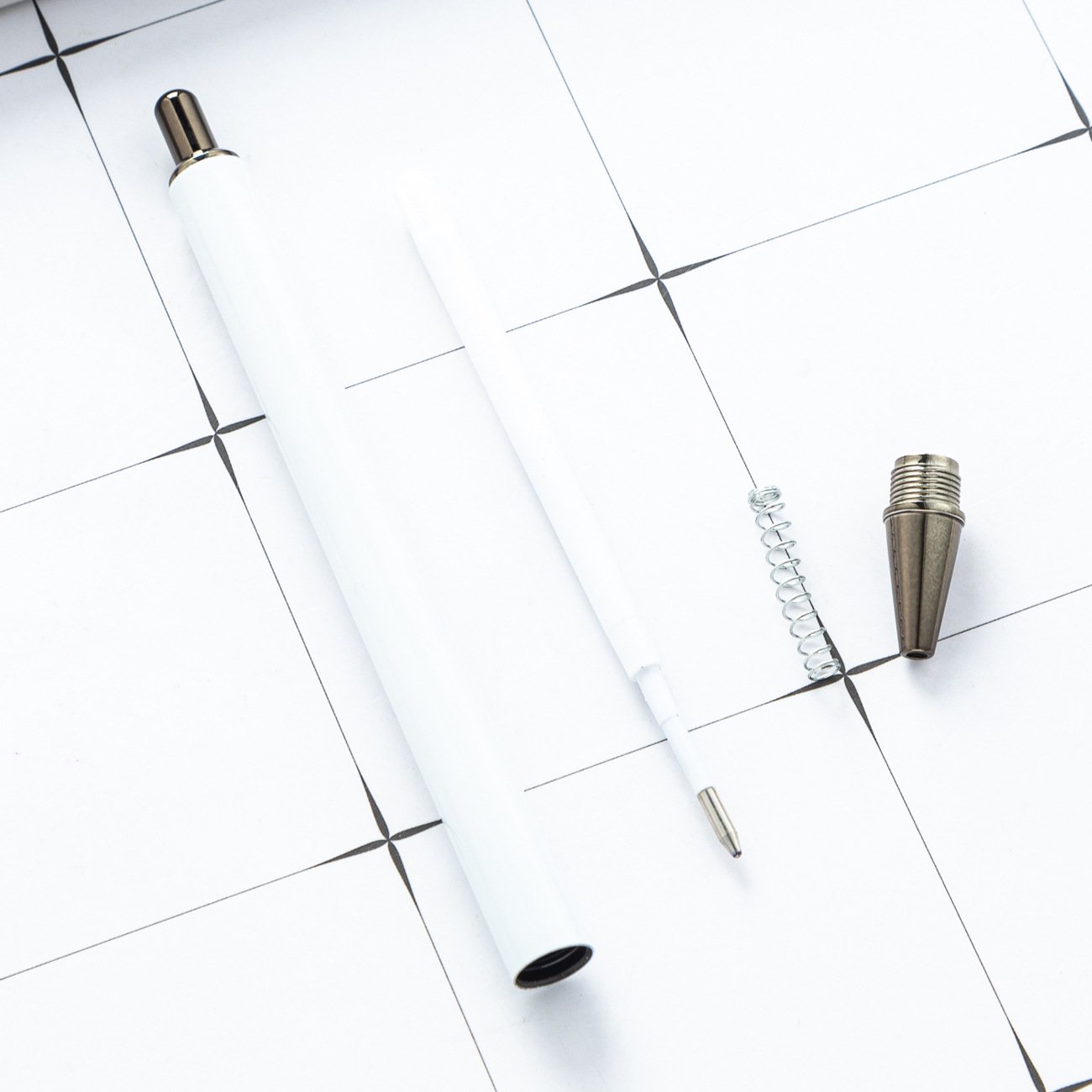 Sublimation Blank holographic white ballpoint pen 14.1 x 1cm pens to sublimate