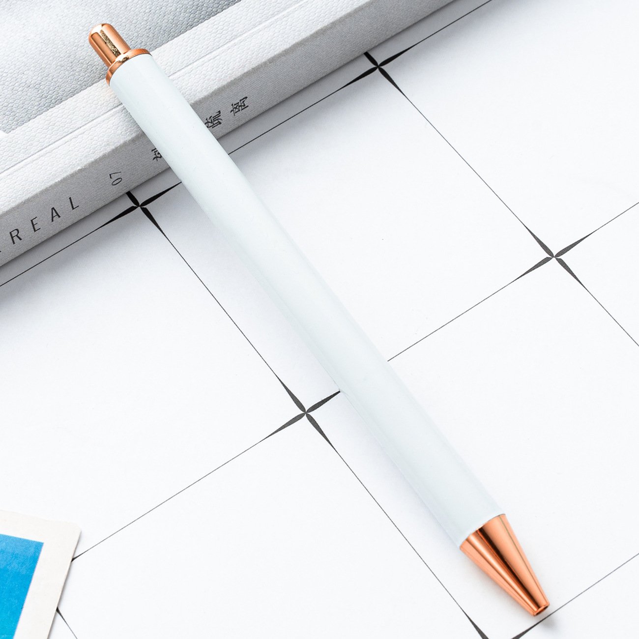 Sublimation Blank holographic white ballpoint pen 14.1 x 1cm pens to sublimate