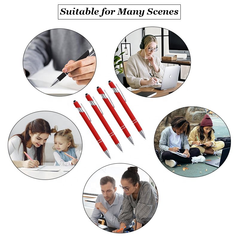 Promotional Gifts Soft Rubber Plastic Touch Luxury Ball Pen Custom Logo Business Office Sports Gel Metal Stylus Ballpoint Pens