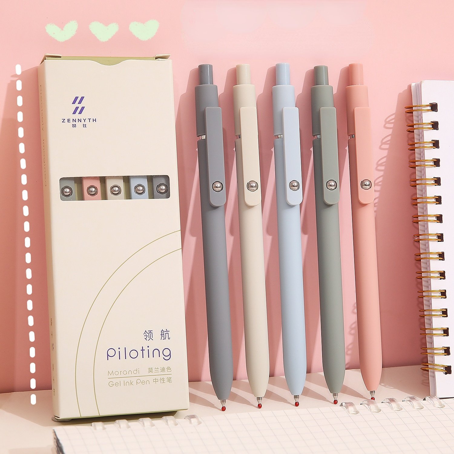 5pcs Quick Dry Ink Gel Pens Fine Point Retractable Roller Ball Pens Black Ink Smooth Writing Pens