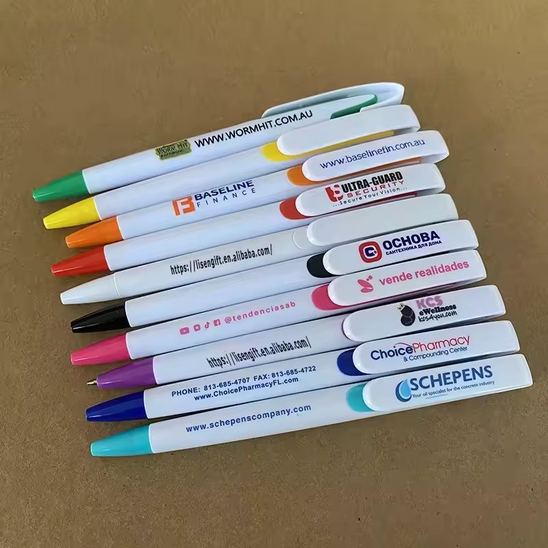 new Custom Branded Sublimation Promotional Plastic Pens Printed in White Full Color Logo for Education Ballpoint Pen