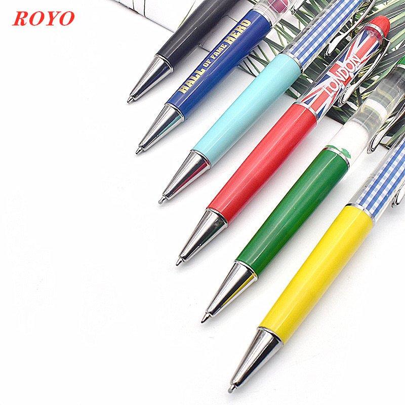 Hot selling manufacture 2D 3D diy Promotional Advertising floating ballpoint pen with custom logo liquid ball pen