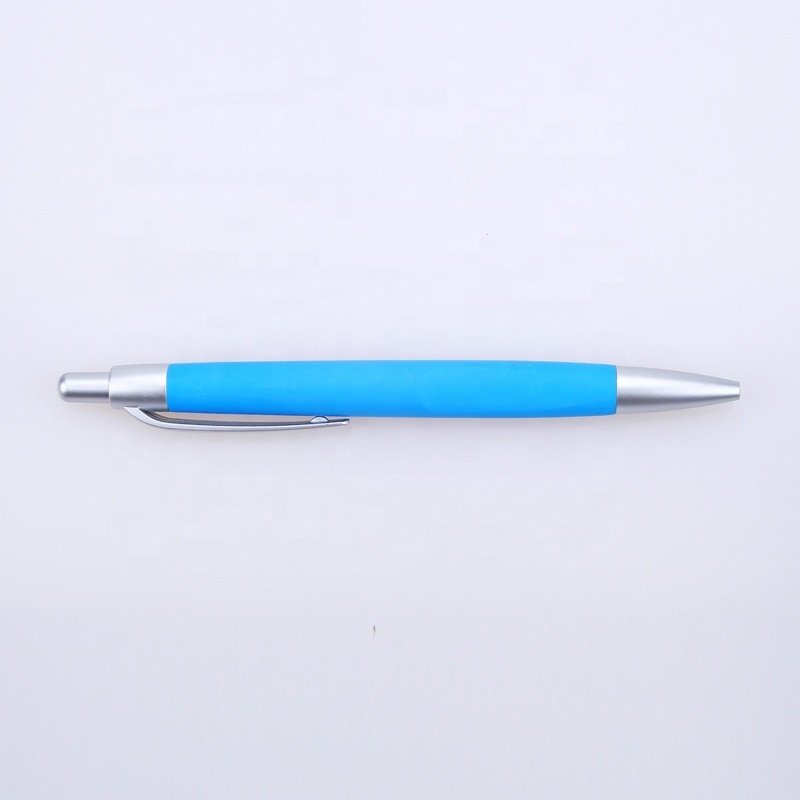 Hot stationery comfortable colorful oil based click type plastic ballpoint pen with custom logo for hotel advertising promotion