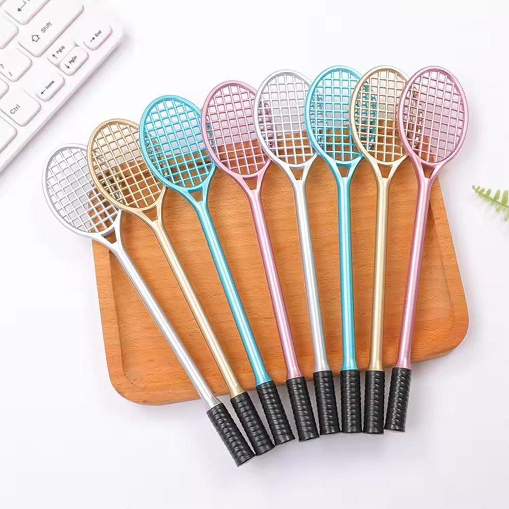 Creative Cute Tennis Racket Plastic Pen 1.0mm Writing School Children Stationery Promotion Gift Custom Pen