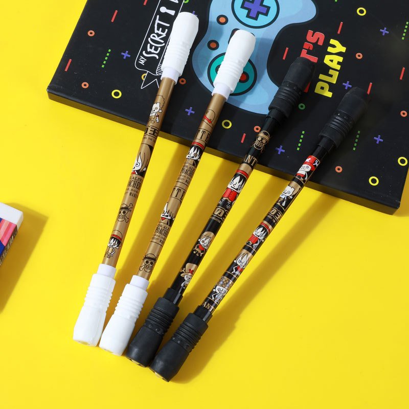 Full print Creative Decompress Fidget Toy Students Black Spinning Spinner Rotating Gel Ballpoint Pen spinning mod