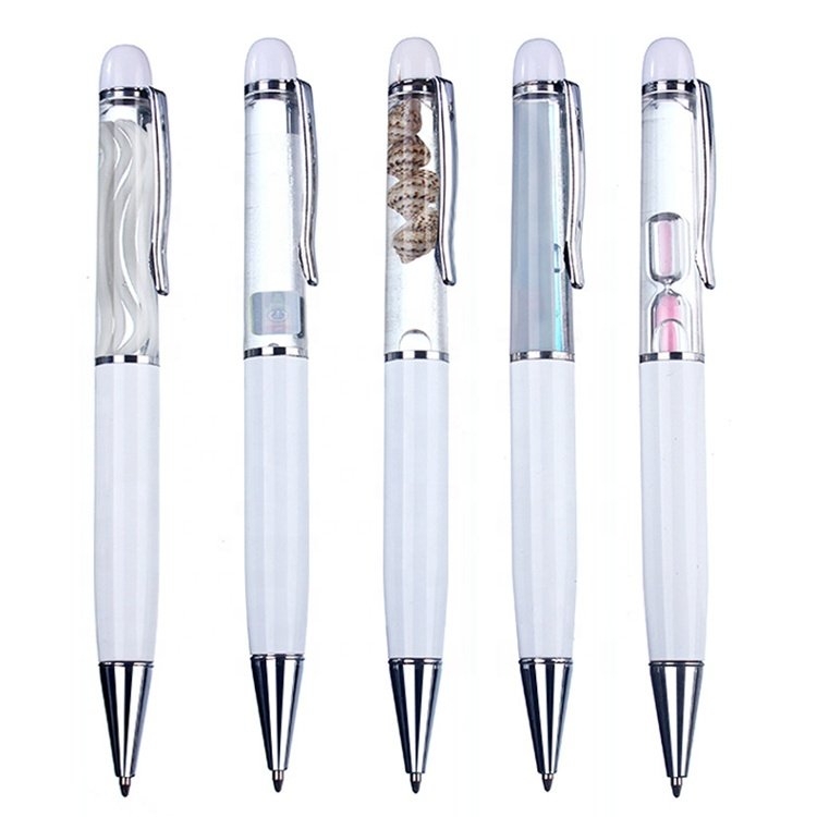 Popular metal floating twist ball Pen custom 3D shape floater inside floating liquid ballpoint pen for gift or promotion