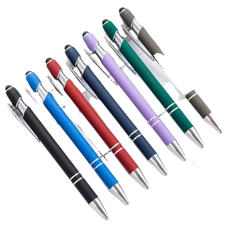 New Multifunction Rubber Metal Ball Pen With Stylus Soft Touch Screen Pen With Custom Logo Metal Ballpoint Pens