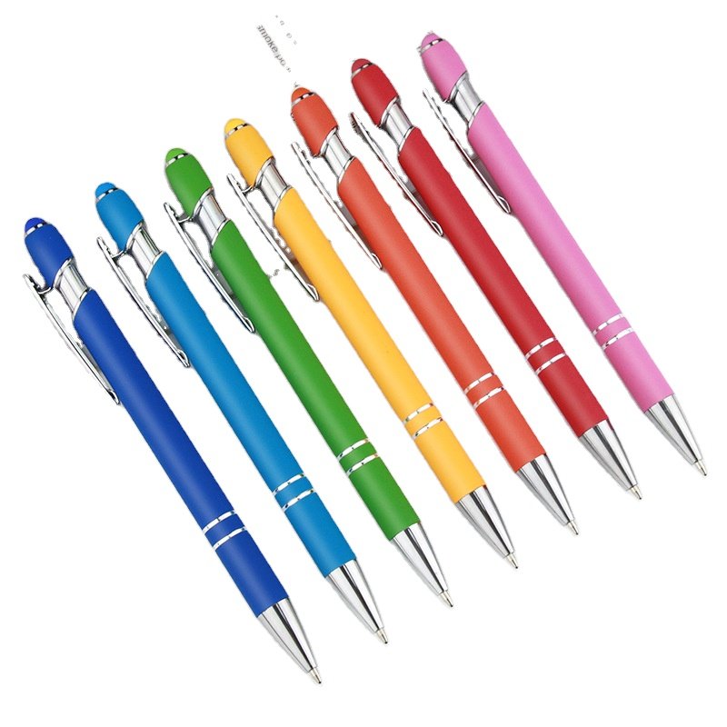 New Multifunction Rubber Metal Ball Pen With Stylus Soft Touch Screen Pen With Custom Logo Metal Ballpoint Pens