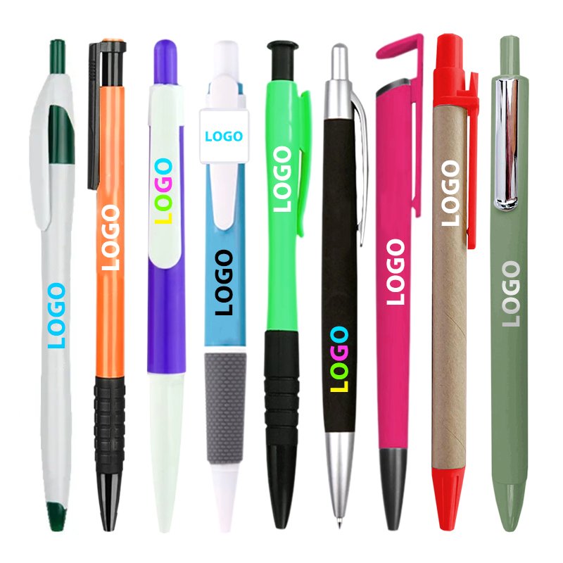 Personalized With Logo Print Ball Point Pen Advertising Cheapest Promotional Pen Gift Custom Paper Plastic Custom Ballpoint Pen