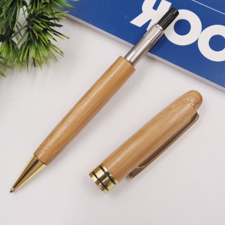 2025 ECO Customized Bamboo Pen Set Wholesale Bamboo Metal Wood Ballpoint Pen With Box