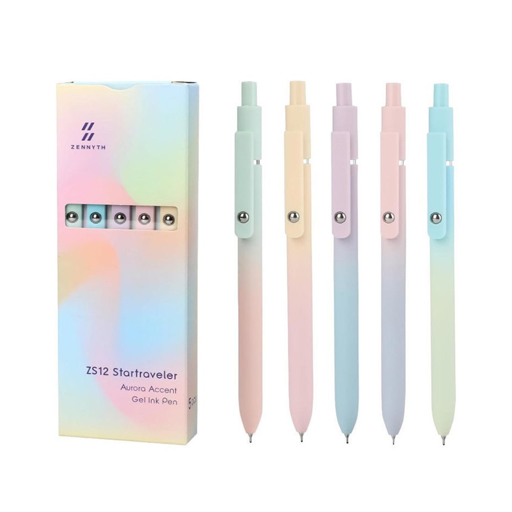 Hot Selling 5-Piece Set of 0.5mm Morandi Pen Black Ink Fine Point Smooth Writing 5-Color Plastic Gel Pens School Office Supplies