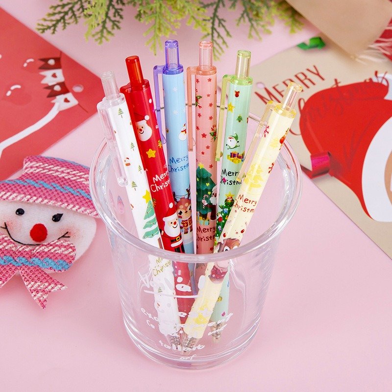 School Supplies christmas cute cartoon press gel pen student christmas gift stationery kawaii ballpoint pen wholesale