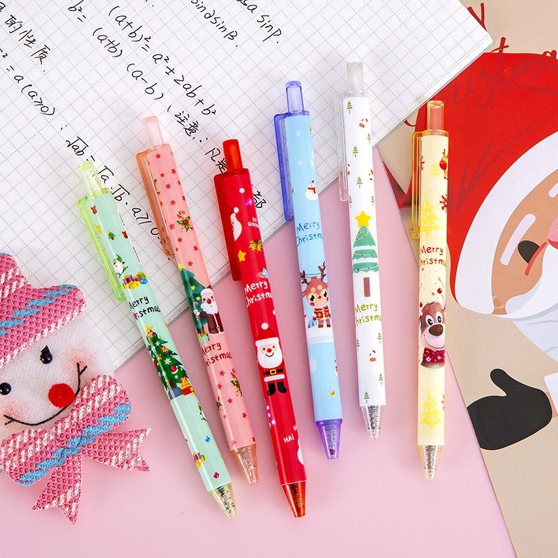 School Supplies christmas cute cartoon press gel pen student christmas gift stationery kawaii ballpoint pen wholesale