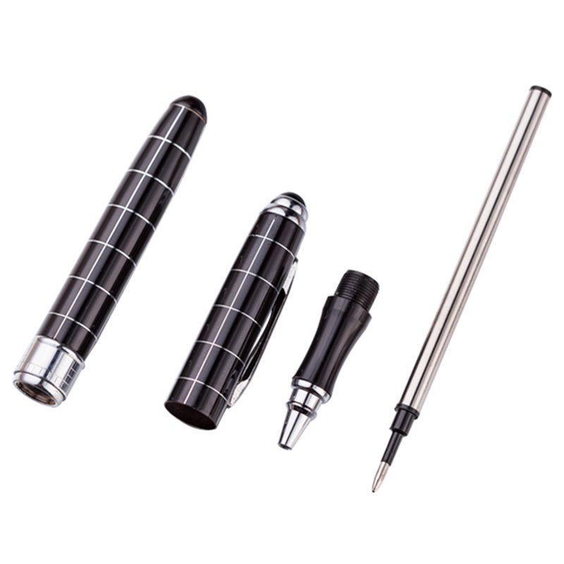 High Quality Striped Thick Ballpoint Pen Custom Logo Printed 0.7mm Writing Width Steel Business and Novelty Promotional Pen