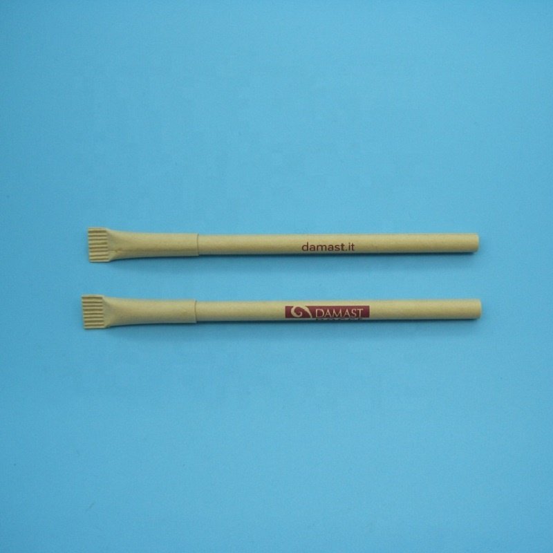 Wooden bamboo pen with custom logo biodegradable eco-friendly recycle rolling paper ball pen recycled wooden ballpoint pen