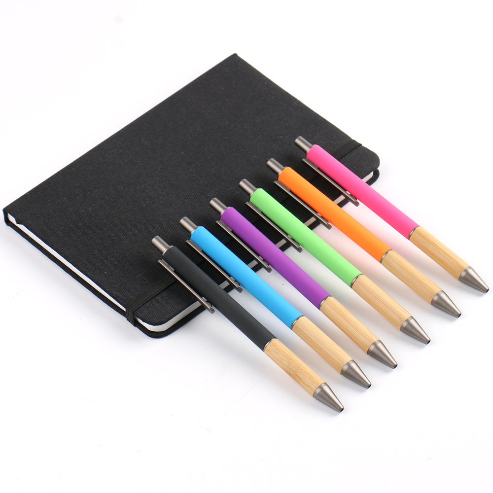 Factory custom low price bamboo sheath plastic ballpoint pen environmental protection bamboo office promotion gift pen