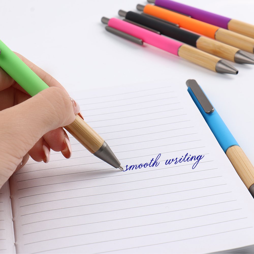 Factory custom low price bamboo sheath plastic ballpoint pen environmental protection bamboo office promotion gift pen