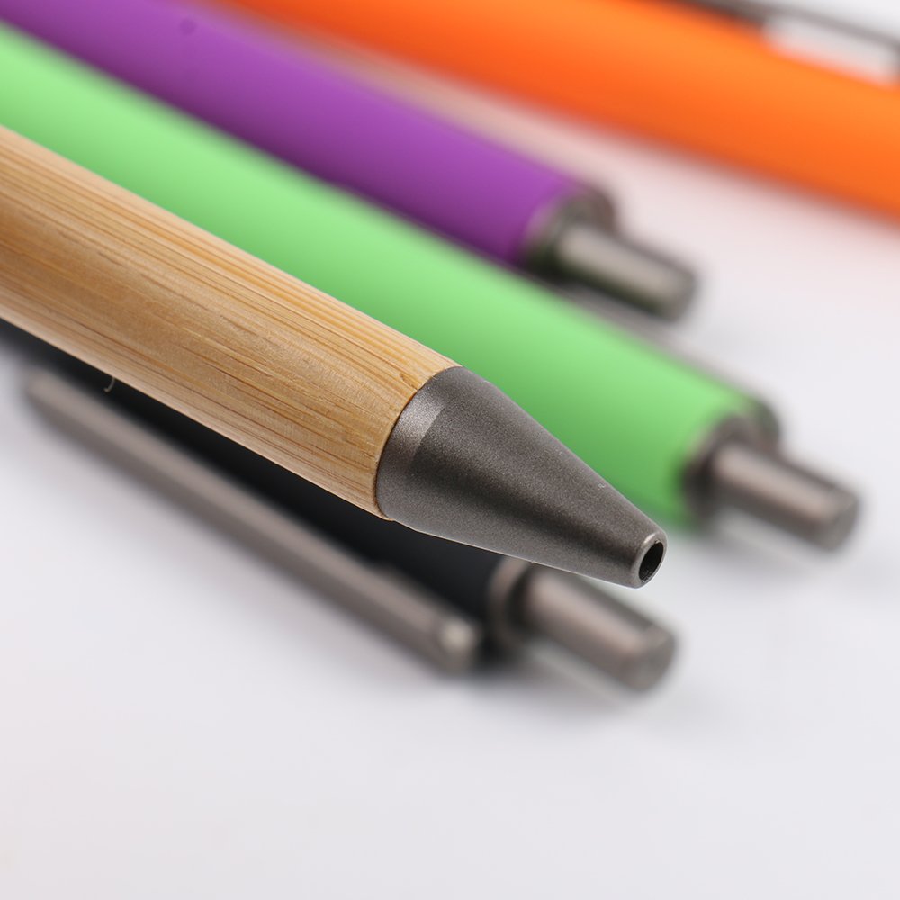 Factory custom low price bamboo sheath plastic ballpoint pen environmental protection bamboo office promotion gift pen