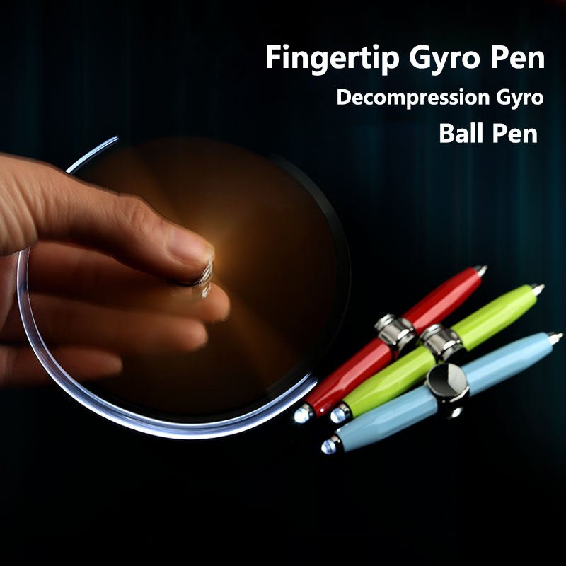 Multi function Ballpoint Pens With Custom Logo Hand Creative Rotating Pen Spinning Mod Led Metal Fidget Spinner Pen With Light
