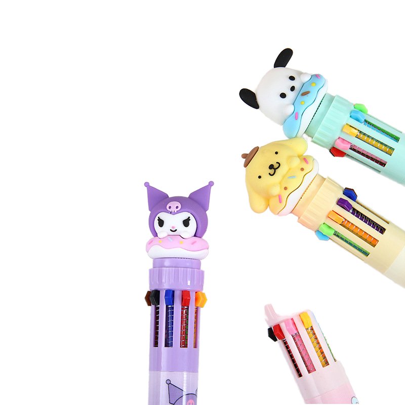 10 Color Ballpoint Pen Creative Multi color Click Ballpoint Pen Student Stationery Pen
