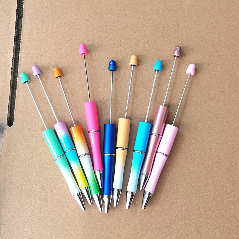 beaded pens plastic DIY bearable pens multi-color jewelry beaded ballpoint pen