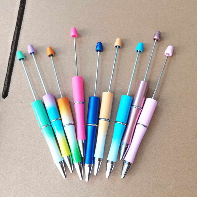beaded pens plastic DIY bearable pens multi-color jewelry beaded ballpoint pen