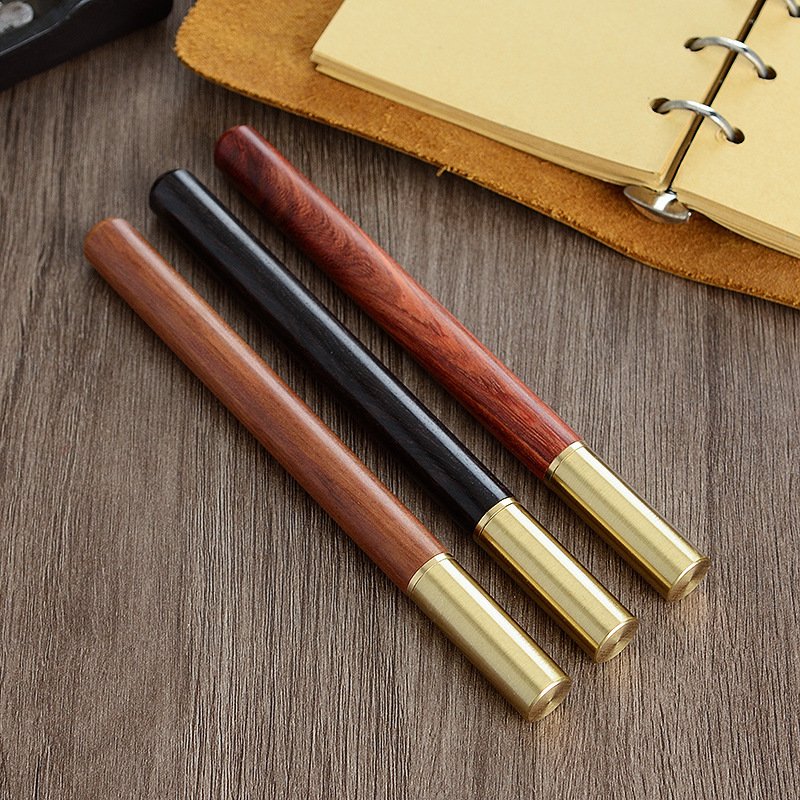 Cheap Wholesale Mahogany Ballpoint Pen Premium Brass Metal Advertising Pen Office Supplies Festival Gift Rosewood Sandalwood Pen