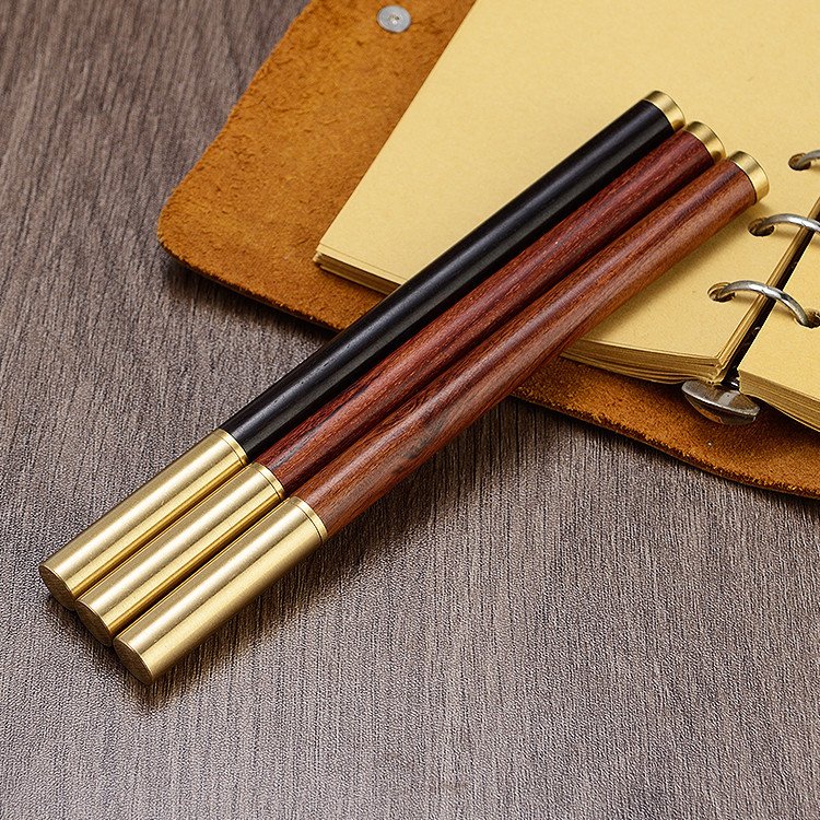 Cheap Wholesale Mahogany Ballpoint Pen Premium Brass Metal Advertising Pen Office Supplies Festival Gift Rosewood Sandalwood Pen