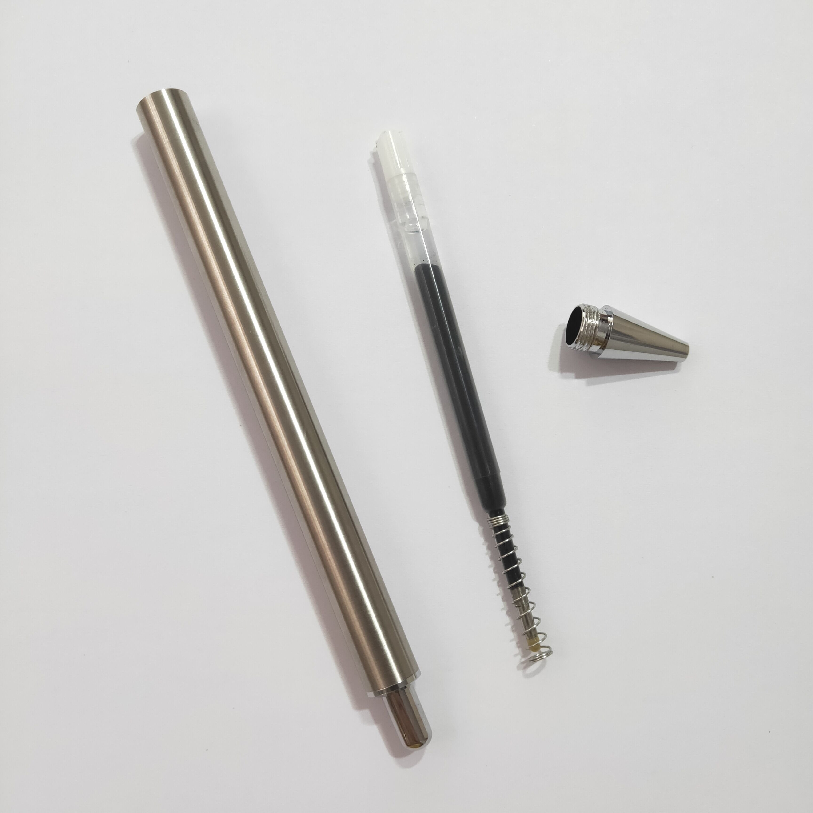 DIY Heat Transfer Sublimation Blank Gel Ink Click Silver Metal Pen Glitter Stainless Steel Pen