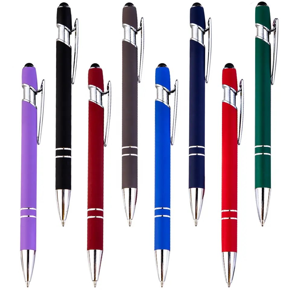 Promotional Novelty Luxury Metal Colored Pen Office Supplies Stationery Custom Stylus Ball Pens Branded Ballpoint Pens with logo