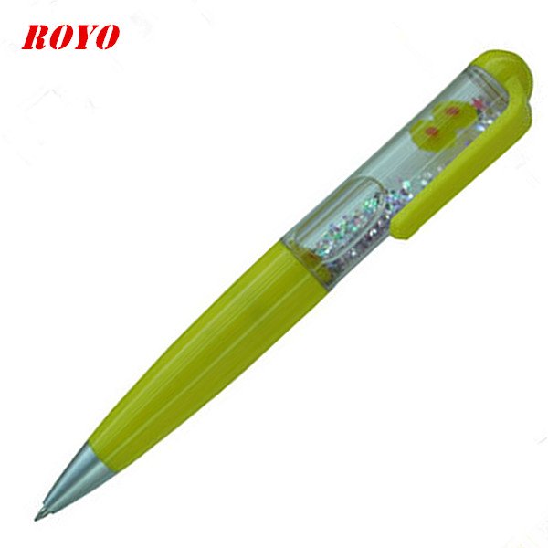Factory manufacture liquid ball pen 2D 3D diy Promotional Advertising floating ballpoint pen with custom logo