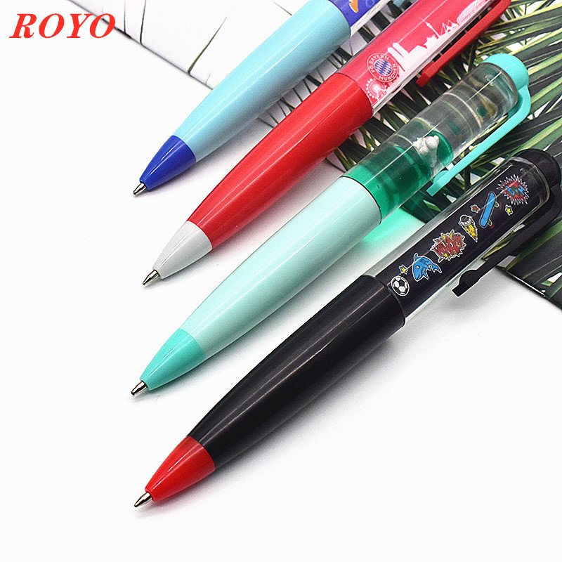 Factory manufacture liquid ball pen 2D 3D diy Promotional Advertising floating ballpoint pen with custom logo