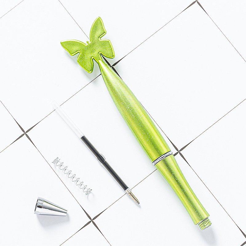 Creative Butterfly Pattern Twist Pen Wholesale Colorful Spray Painting Plastic Pen Printable Logo Advertising Ballpoint Pens