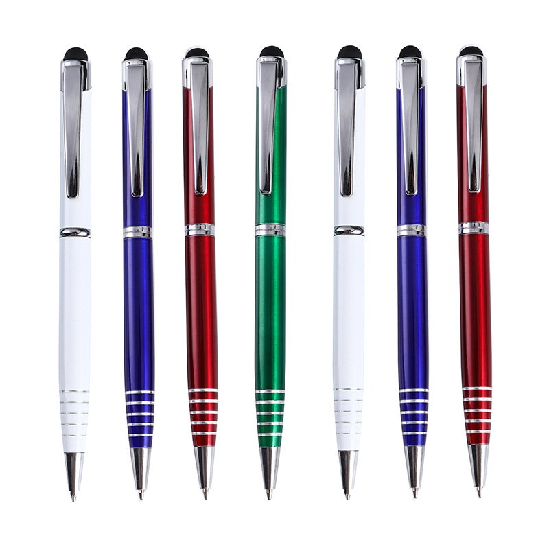 Upgrades Stationery High Quality Aluminum Stylus Pen Custom Promotional Pen Logo Printed Metal Click Pen for Smart Phone Screen