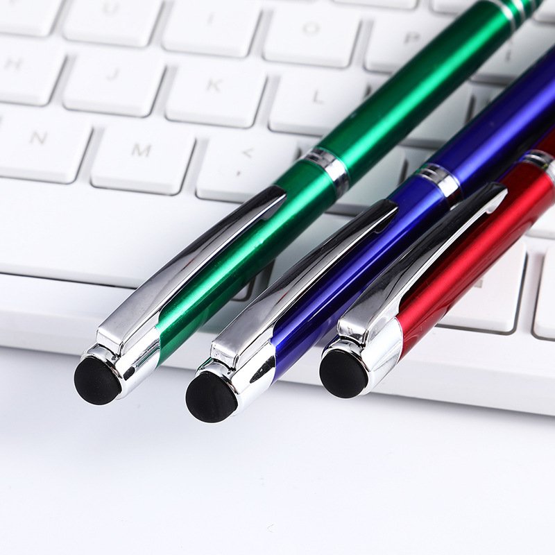 Upgrades Stationery High Quality Aluminum Stylus Pen Custom Promotional Pen Logo Printed Metal Click Pen for Smart Phone Screen