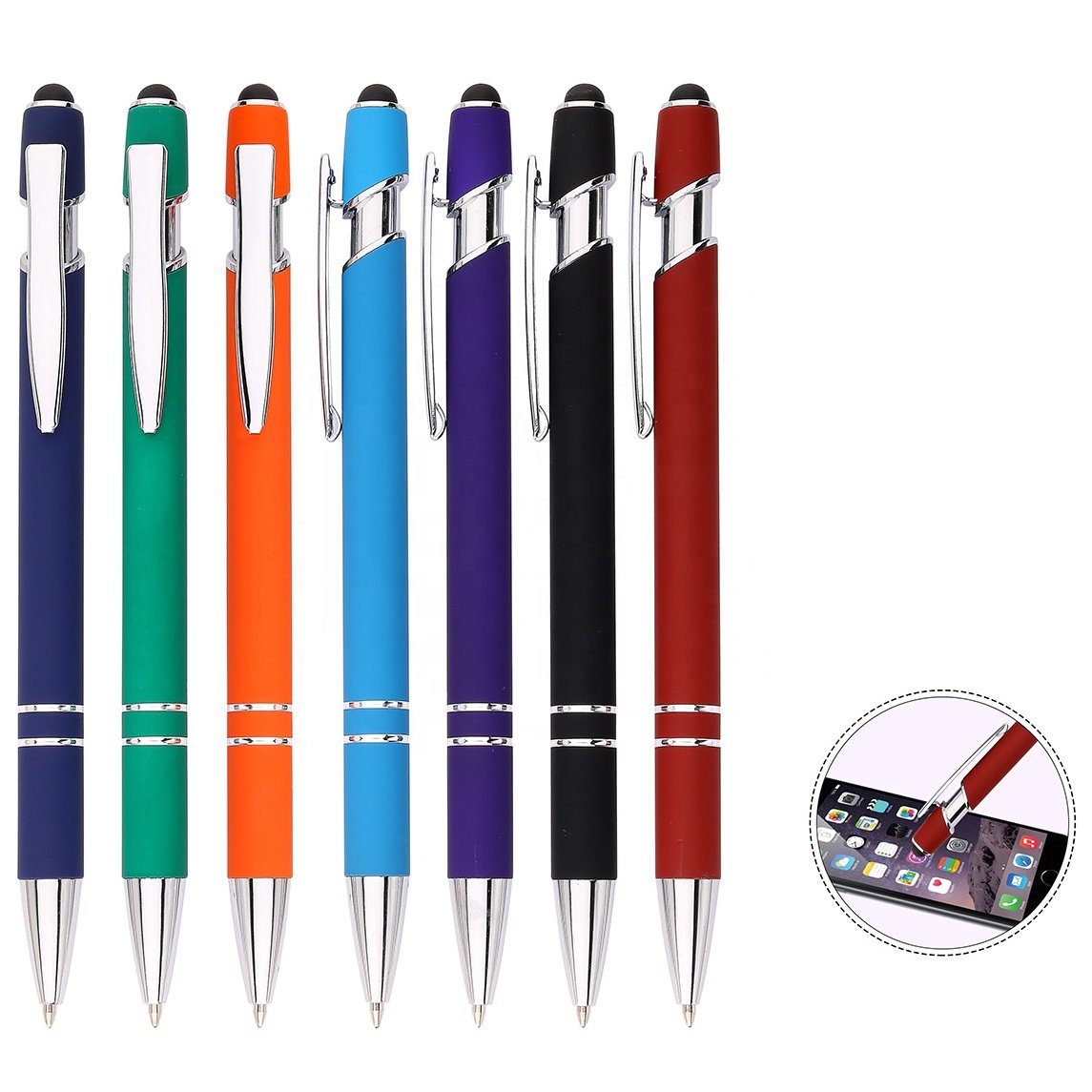 gift hot selling Aluminum pen for school & office multicolor metal stylus pen ballpoint pen with customized logo OEM