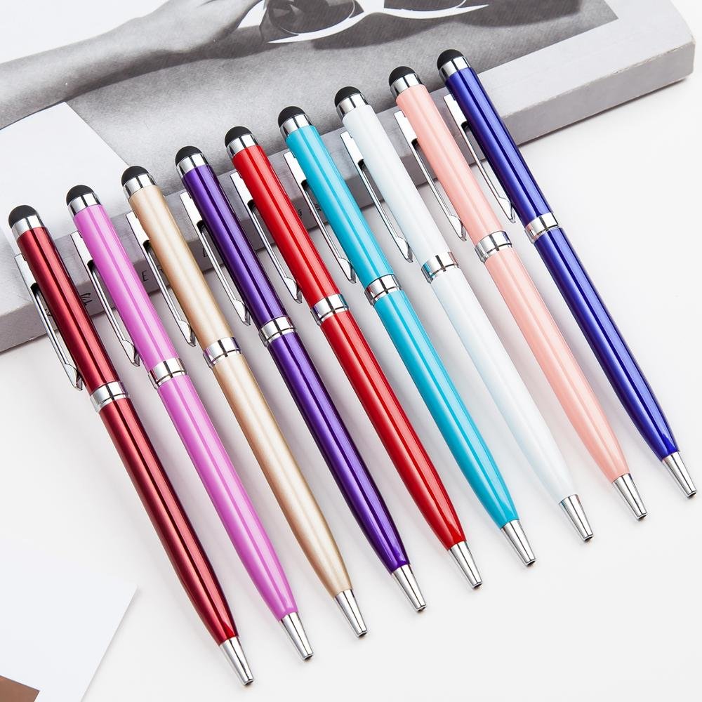 2024 Customized Logo Business & Banner Stylus Pen Set Ballpoint Gun Black/Steel Metal for Promotional Use