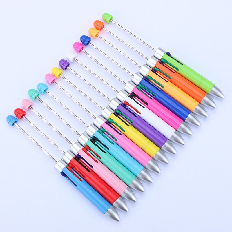 4 colors in 1 Multi Colors Ballpoint DIY Pen Add Beads Plastic Bead pens