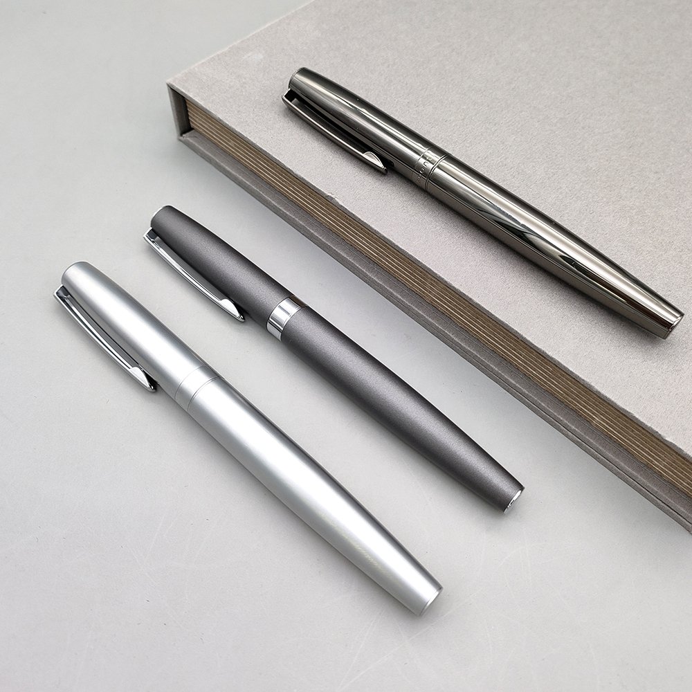 High-class Executive Gun Black All Black Metal Ballpoint Pen Business cap Ball Pen with Custom Company LOGO