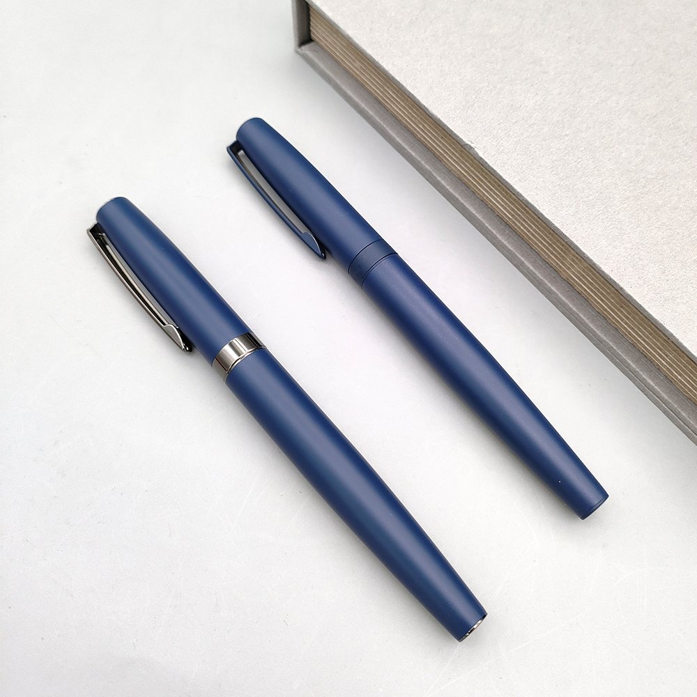 High-class Executive Gun Black All Black Metal Ballpoint Pen Business cap Ball Pen with Custom Company LOGO