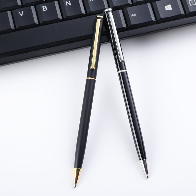 New Hot Sale Business Metal Pen Slim Quality Giveaway Gifts Office Advertising Ballpoint Pen Logo Accepted Boligrafo