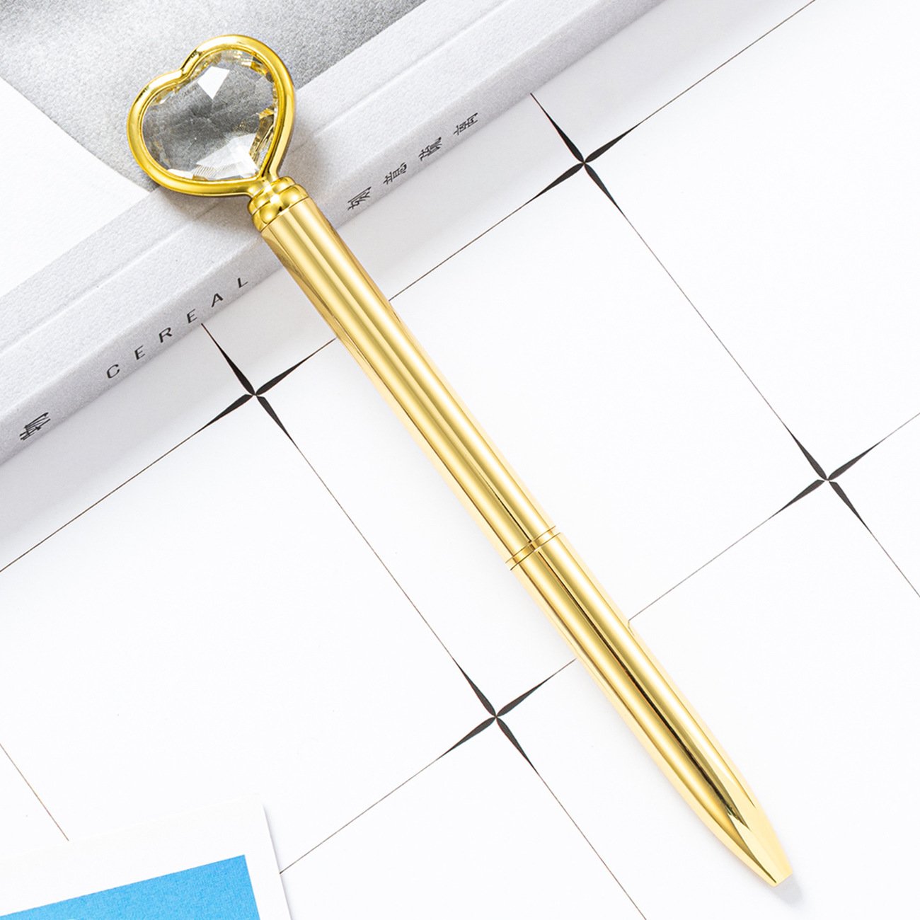 Valentine's Day Heart Gel Ink Ballpoint Pen 1.0 mm Black Ink Metal Writing Ballpen for School & Office Accept Custom Logo