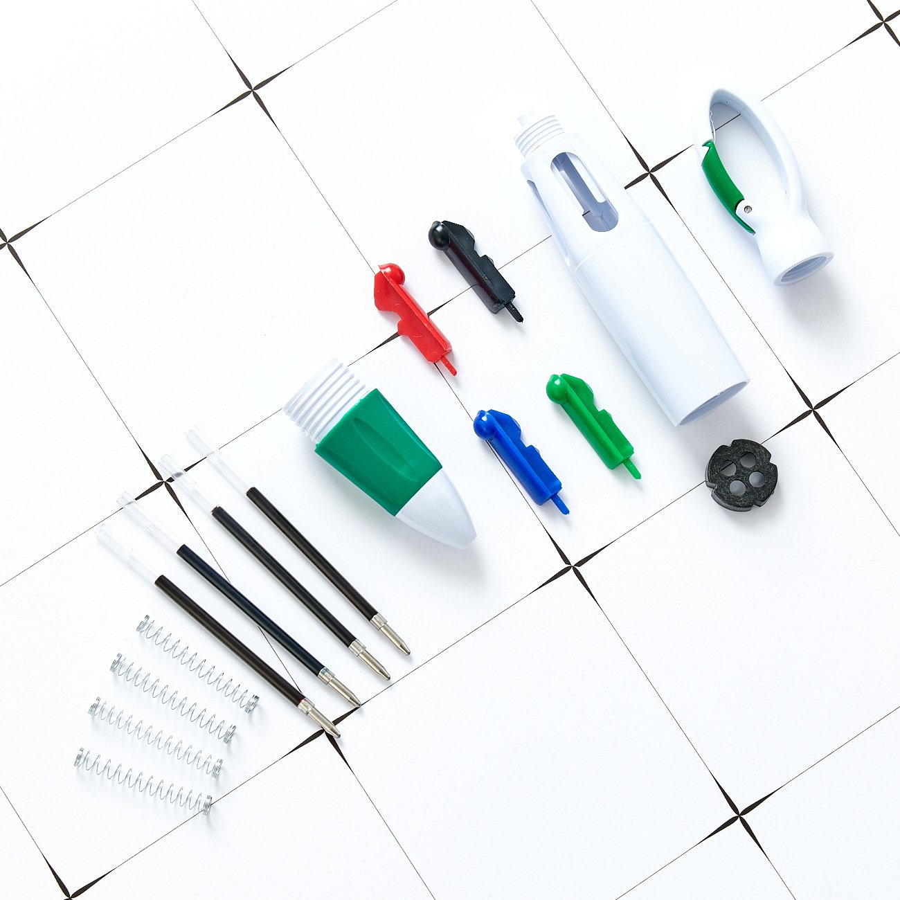 Custom Logo Four-Color Plastic Ballpoint Pen Portable Pocket Multi-Function Mountaineering Button for Advertising Gift