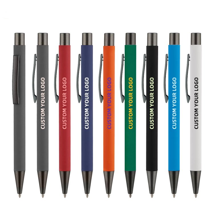 Wholesale customizable logo advertise ballpoint pen ballpen luxury printed screen print branded promotion gift custom pens